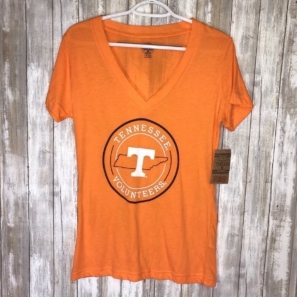 Tennessee Volunteers Women’s Medium Orange Tee NCAA Vols Shirt NWT V Neck